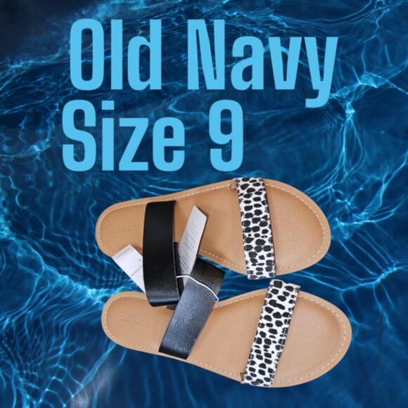 NEW with Tags Old Navy White Leopard‎ Print Sandels Size 9 (4470) - Picture 3 of 4